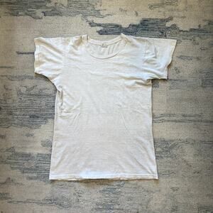 Paper Thin 1960s Vintage T-Shirt Blank Sz Medium Made In USA